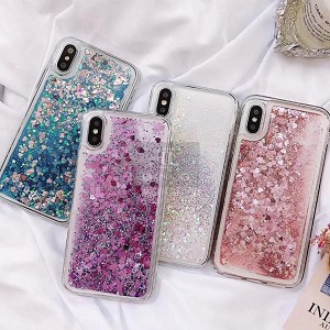 Liquid Glitter Heart Shapes Bling Quicksand Case iPhone X, XS, XR, or XS Max